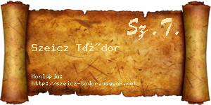Szeicz Tódor névjegykártya